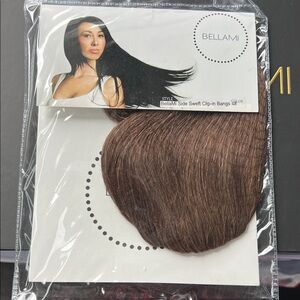 Clip-In Bangs #4 Medium Brown Bellami Side Swept Human Hair